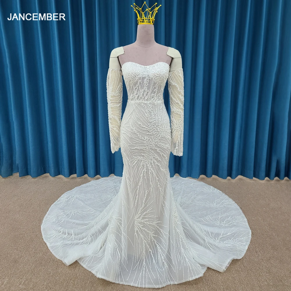 Brand New Factory Wholesale Wedding Gown For Bride 2024 A-line Sweetheart Wedding Dress Zipper Beading robe de marie LSSM005