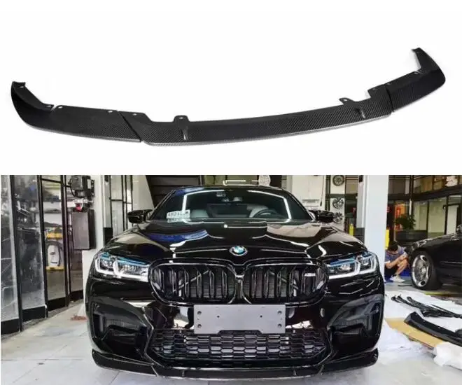 

ST Style Real Carbon Fiber Car Front Bumper Splitters Lip Spoiler For BMW F90 M5 2021 2022 2023 3pcs/Set