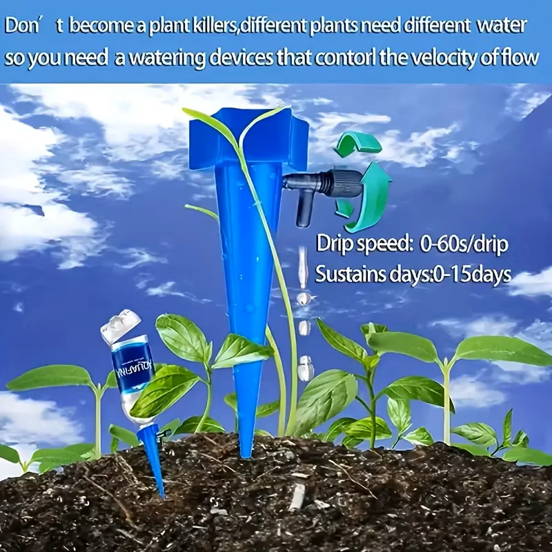 20 قطعة جهاز الري بالتنقيط للري الأوتوماتيكي، فوهة تحرير بطيء قابلة للتعديل، جهاز سقي النباتات مع صمام التحكم #3