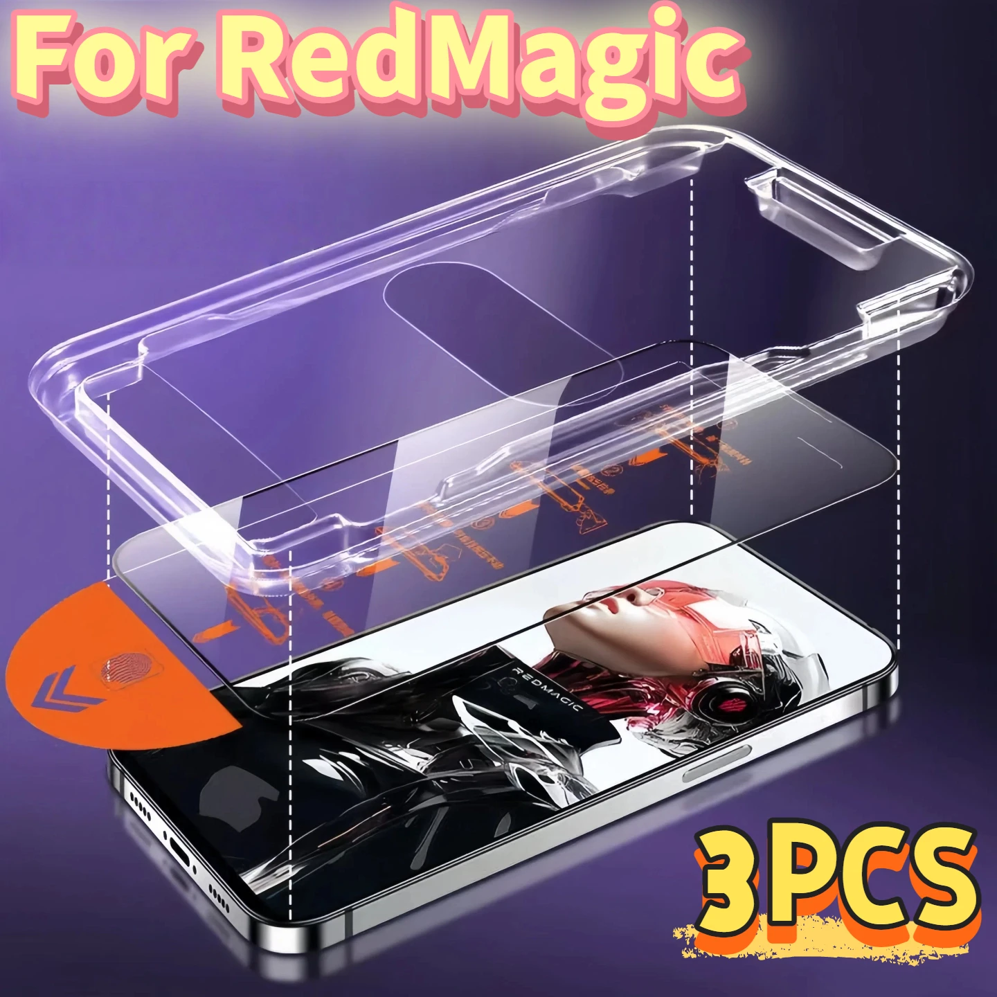 

3 шт. для ZTE Nubia RedMagic 8 8S 9 9S 10 10S Pro Plus 5G закаленное стекло Защитная пленка для экрана Ультразвуковая защита от пыли без пузырьков