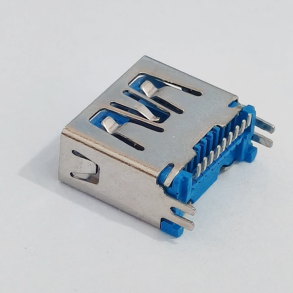 5 Stück USB 3.0 Typ-A Buchse 9P randloser Klemmstecker blauer Isolator Modell 916-862A205EY10200 PCB-Montagebuchse – Detail 4