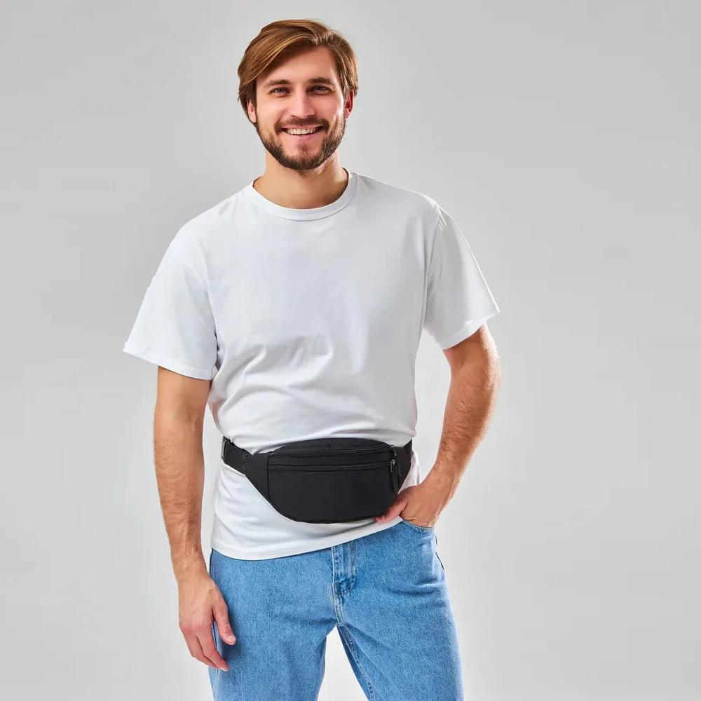 Nieuwe Mode Borst Tas Voor Mannen Zwarte Heuptas Hoge Kwaliteit Vrouwen Schoudertas Multifunctionele Mannelijke Fanny Pack Crossbody Kleine Tas