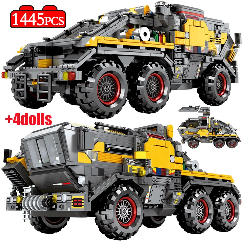 Military Tank Cargo Van Transport Truck Building Blocks Technica City Wandering Earth Carrier Car Bricks Boys Toys