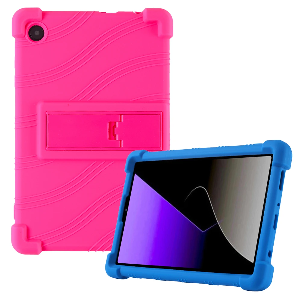 

For Samsung Galaxy Tab A11 Case Adjustable Kickstand Silicone Tablet Protective Cover - Rose