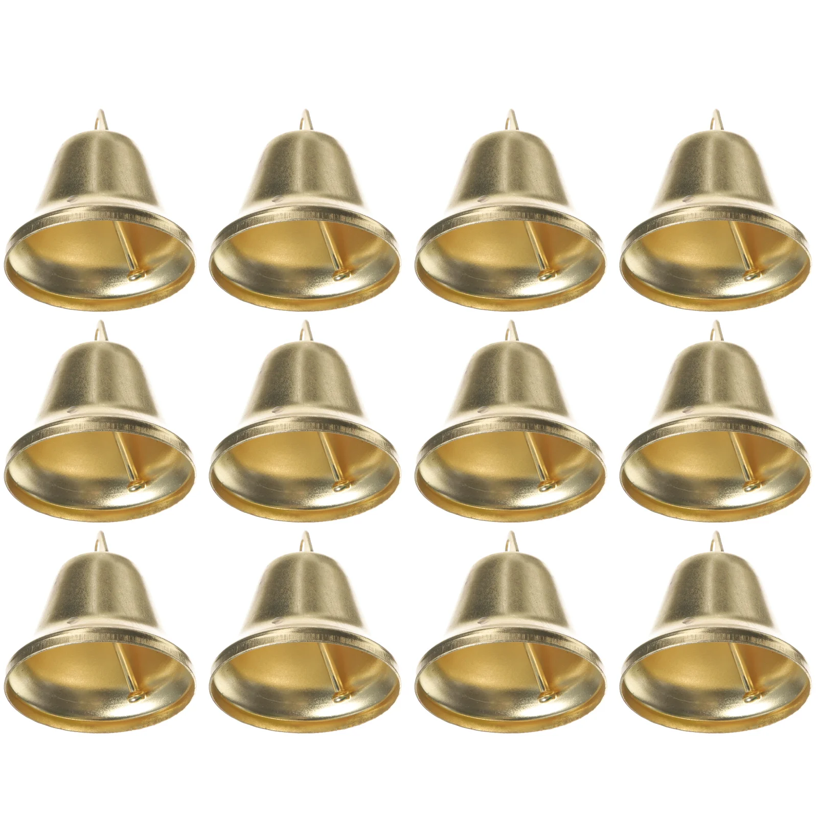 

12 Pcs Christmas Cow Bells Bell-shaped Cattle and Sheep Metal Ring Vintage Golden Horse Call Dinner Party