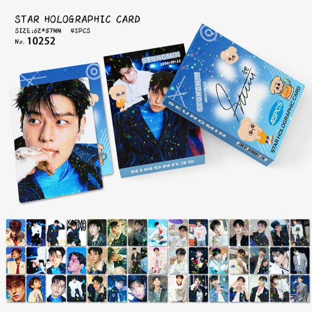

Новые 45 шт. карточек Star Card Stray Kids SKZOO KARMA, флеш-карты, стикеры из нового альбома, фотокарточки, L-открытки, OMO-карты, подарок