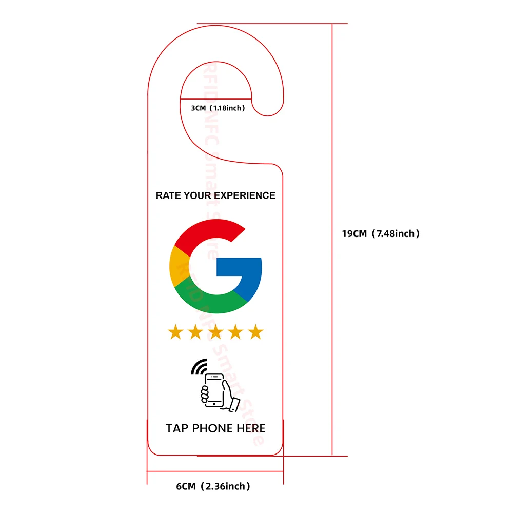 Bewerten Sie Ihre Erfahrung Tür schild Hotel NFC Reivew uns auf Google Tür hänger Tags Club Cafe Hotel Anhänger für Google Reivew bestimmt