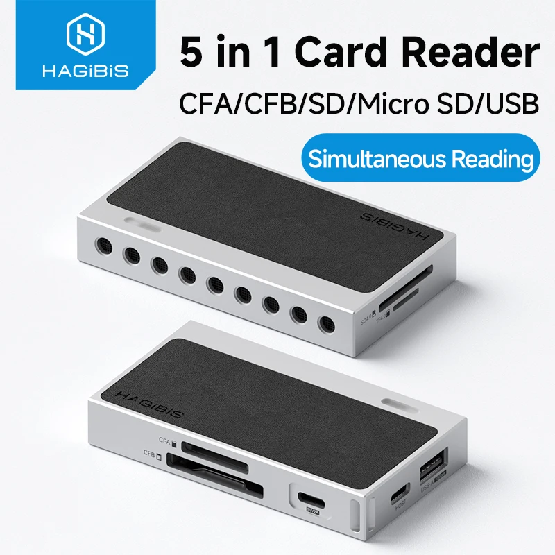 Hagibis High-Speed Memory Card Reader USB C to CFexpress Type A/Type B/SD/Micro SD Multi-Port Adapter for Canon Camera Laptops