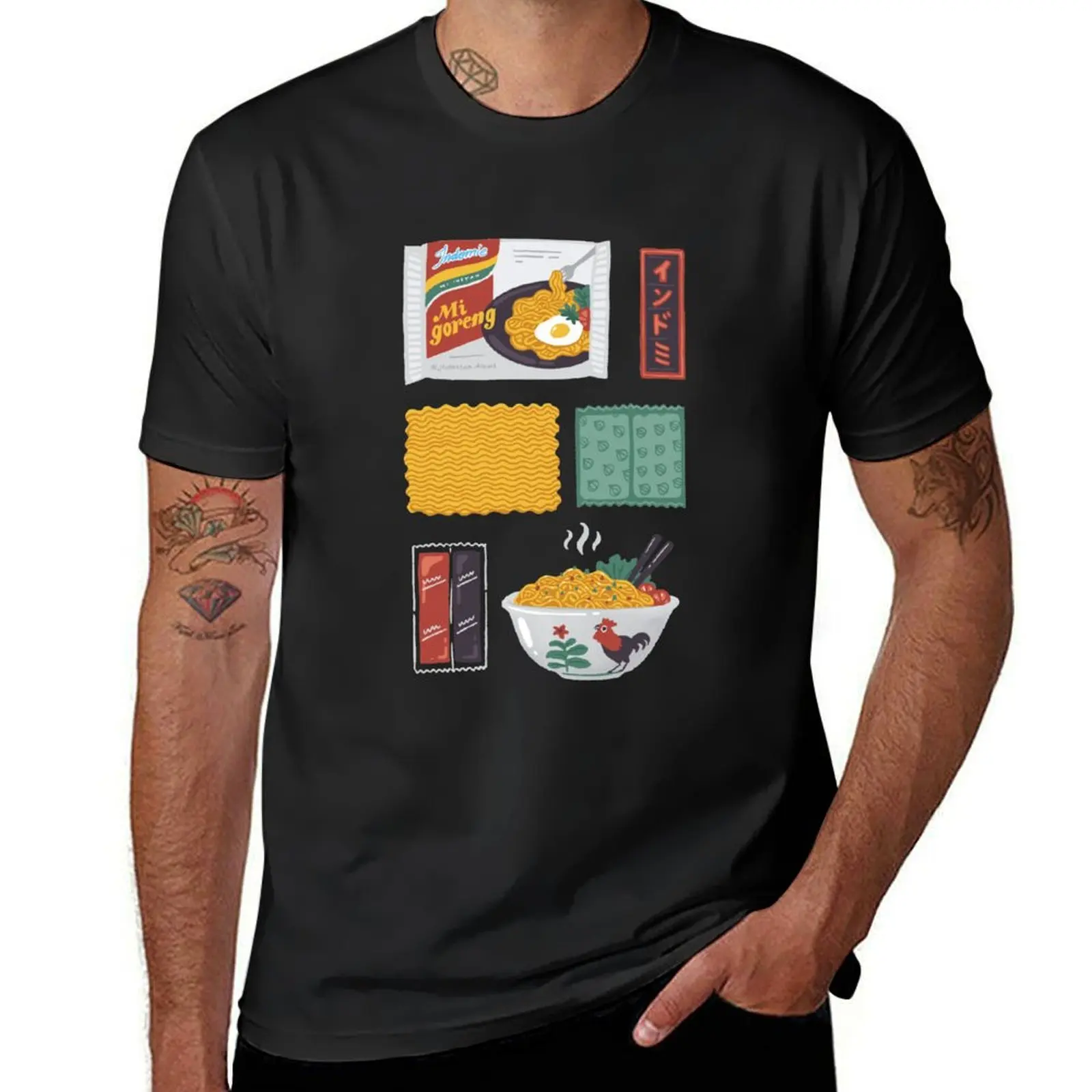 Indomie-mie Goreng Camiseta con estampado Premium, ropa hippie, para un niño camisetas lisas, camisetas gruesas para hombres