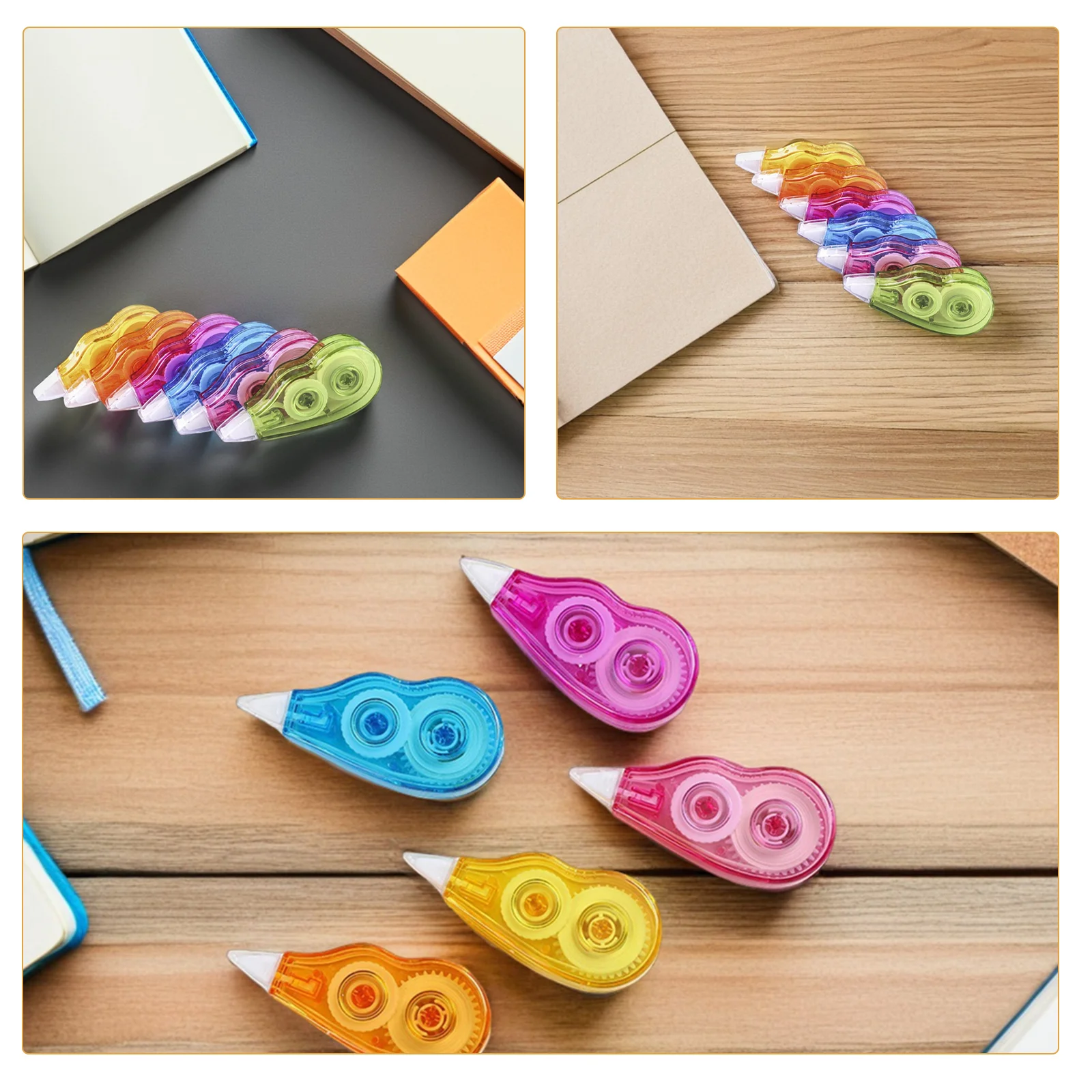 

6pcs Correction Tape Stationery Belt Household Portable Student Supplies PP Clear Holder Smooth Writing