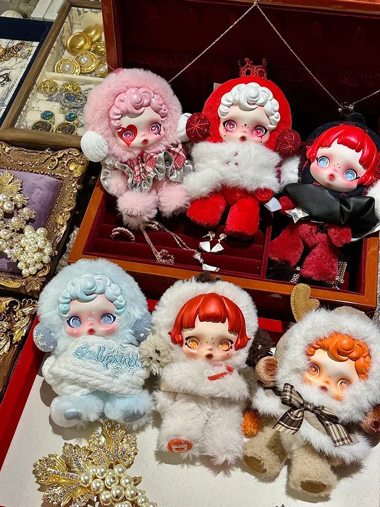 Skullpanda-caja ciega Original de la serie de música de invierno, colgante Sp Doll, adorno de escritorio, periférico de Navidad, regalo sorpresa exquisito