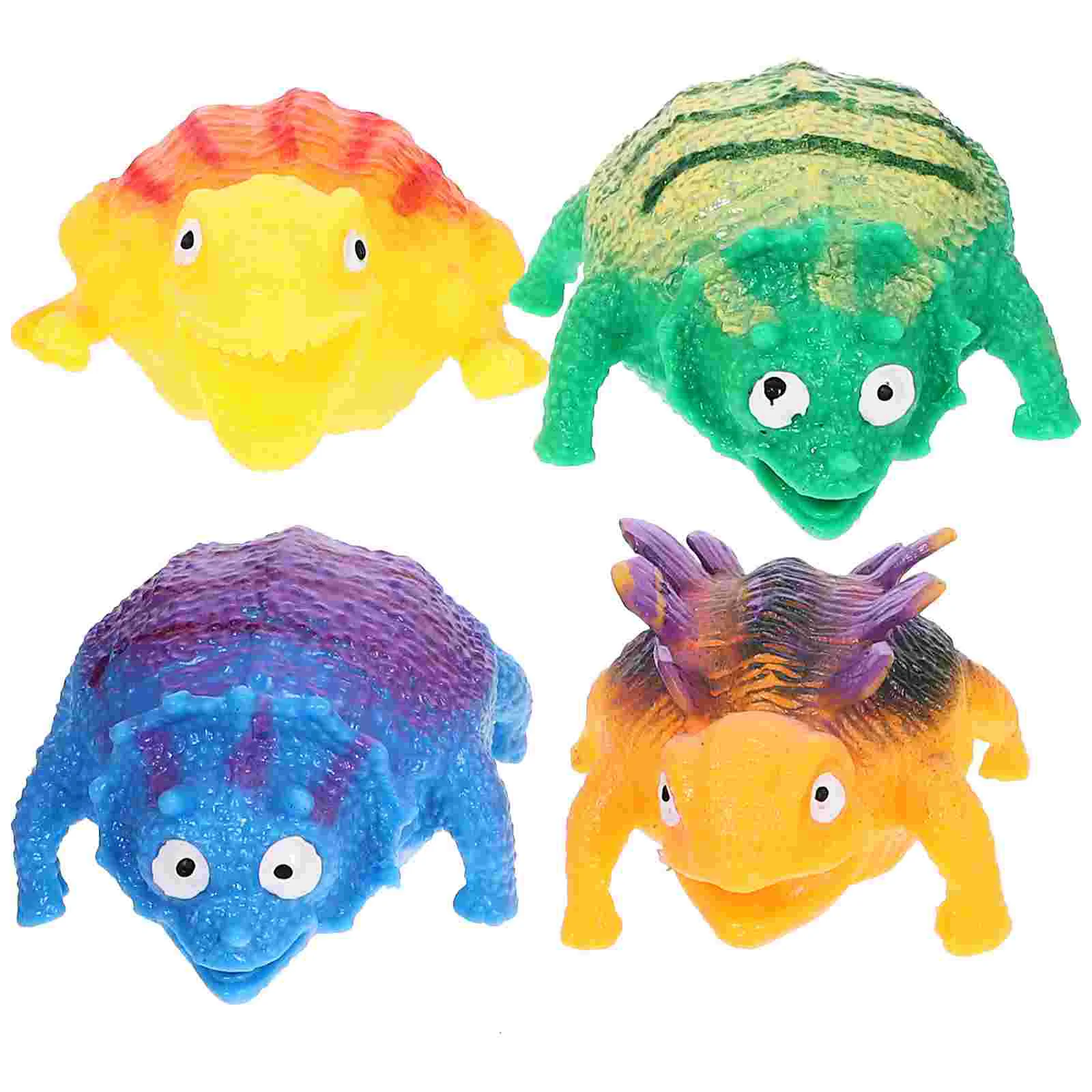 

4 Pcs Dinosaur Vent Toy Blowing Cartoon Animal Balloon up Inflatable Novelty Children Toys