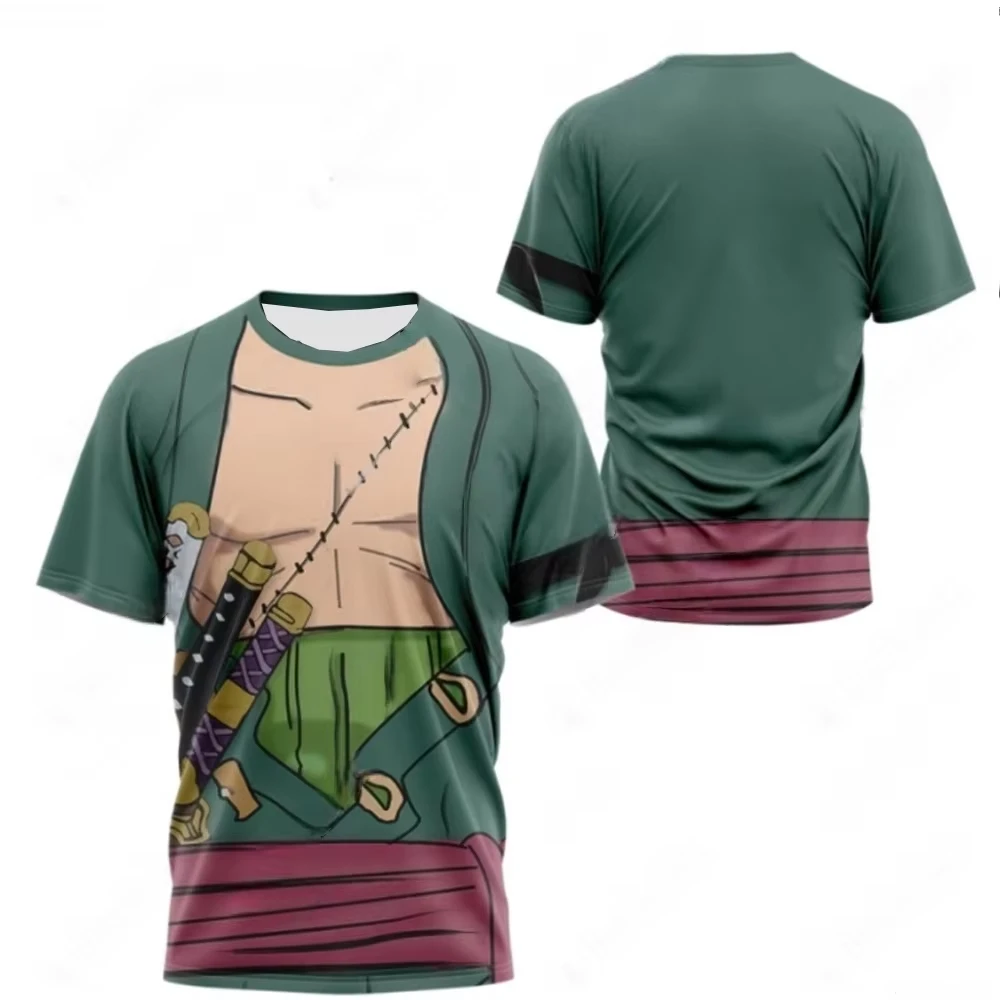 2026 One Piece Monkey D. Luffy 3D-Druck T-Shirt für Herren und Damen Rote Weste Cosplay Anime Grafik-Tee Streetwear Lässiges Kurzarm-Oberteil