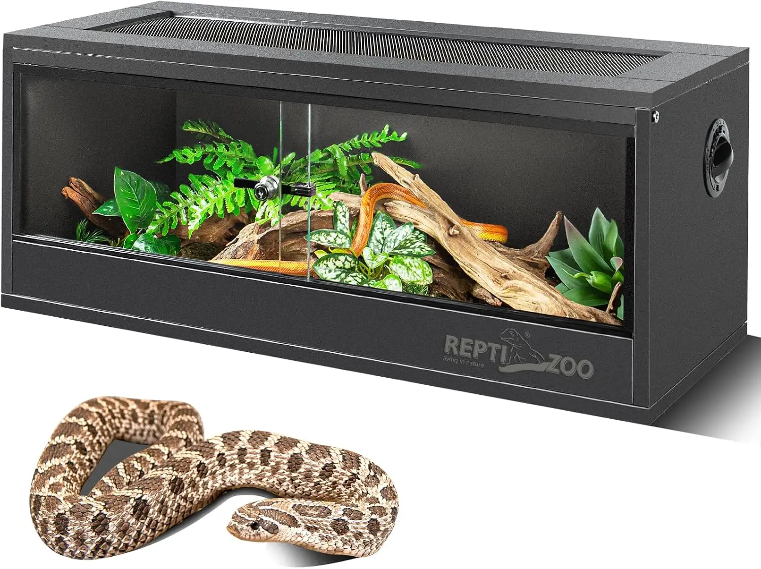 ^20 Gallon PVC Reptile Tank, 30x12x12 inch Reptile Terrarium for Crested Gecko Frog Lizard Snake Turtle Hermit Crab, Leopard