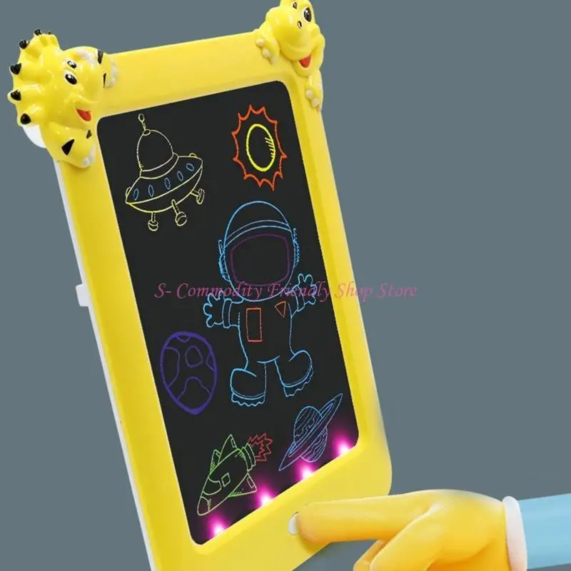 85AE Luminous Writing Pad Kids Painting Board for w/ Transparent Screen Non-Trace Scribble Pad Children Education Props