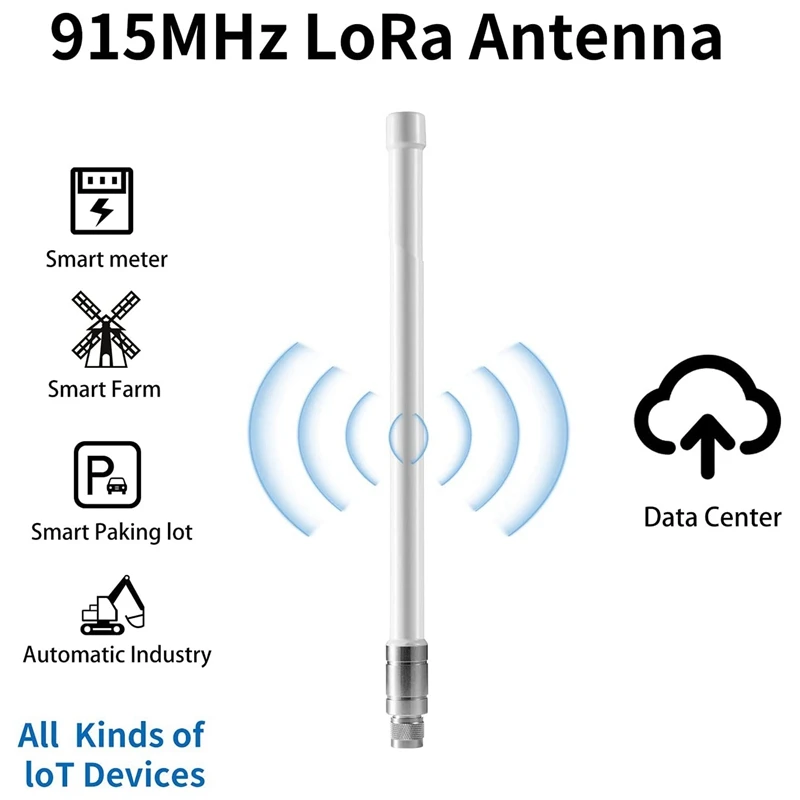 Weatherproof 868Mhz Lora Gateway 8Dbi Antenna 858Mhz-878Mhz Omni-Directional Glass Fiber Lorawan Antenna