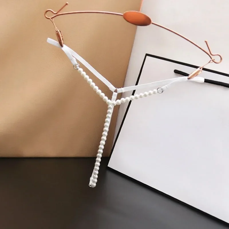 Sexy Perle Perlen Unterwäsche Für Frauen Niedrige Taille T-förmigen Ouvert G-String Plus Größe Sexy Erotische Dessous Heiße Frauen Unterhosen
