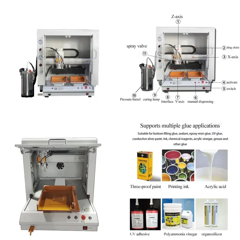 for Automatic Three-Proof Coating Machine Three-Axis Double-Head Automatic Conformal Coating Machine Numerical Control Glue