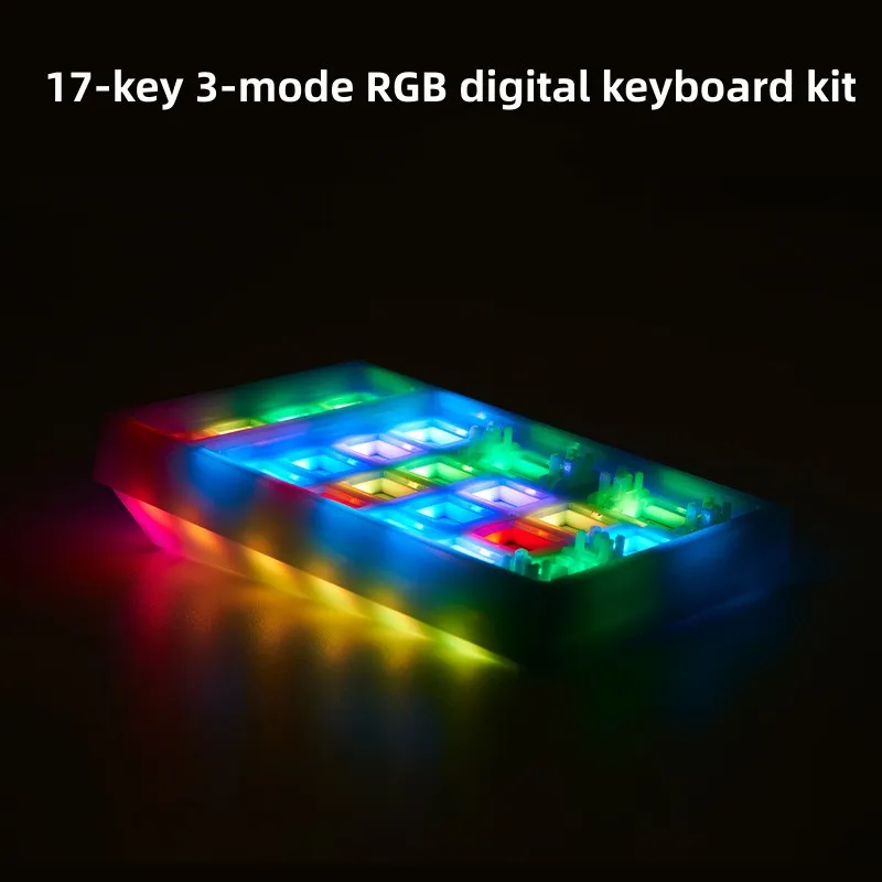 21 Keys RGB Backlit Number Mechanical Keyboard Kit Bluetooth 2.4G Wireless Type-C Wired Hot-Swappable 3-Mode 3/5 Pins DIY Custom