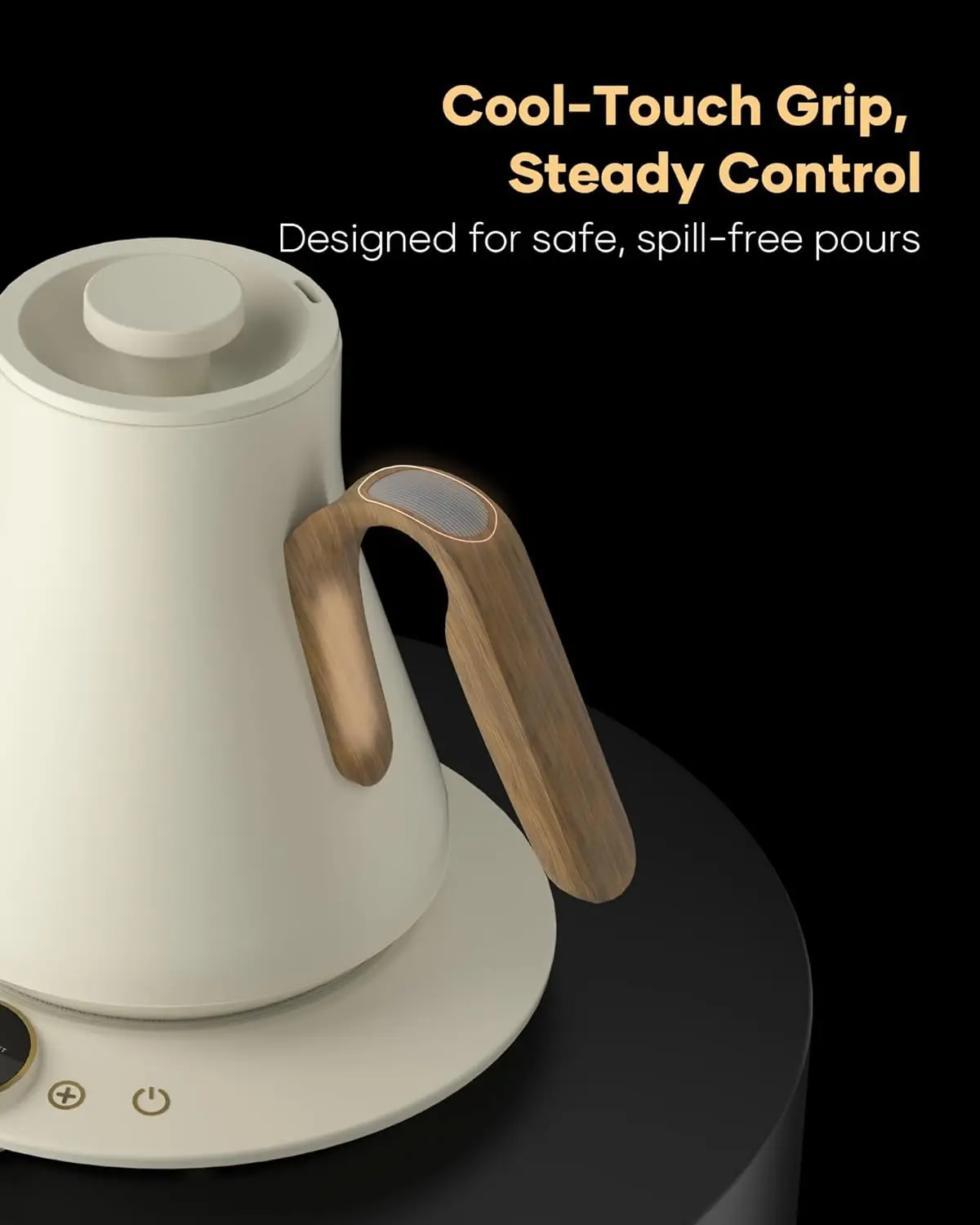 غلاية كهربائية FLOW B9 معقوفة، 0.9 لتر، ستانلس ستيل، تحكم دقيق في درجة الحرارة لصب القهوة والشاي، تسخين سريع، موراند #6