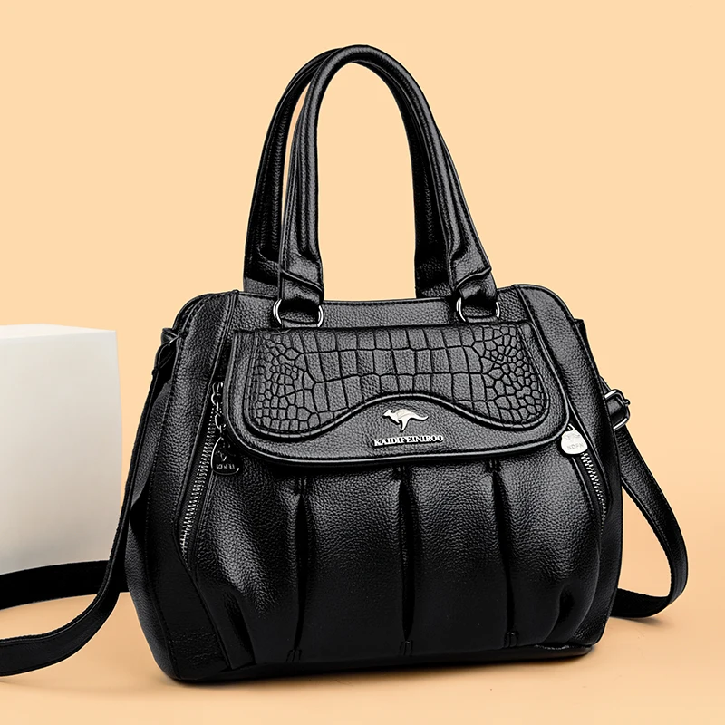 

Women Soft Leather Handbags Luxury Designer Shoulder Crossbody Bags 2025 Ladies Large Capacity Shopping Brand Messenger Tote Sac