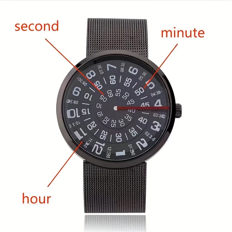 Black technology fashion trend creative simple and versatile watch for women and men, couple quartz watch