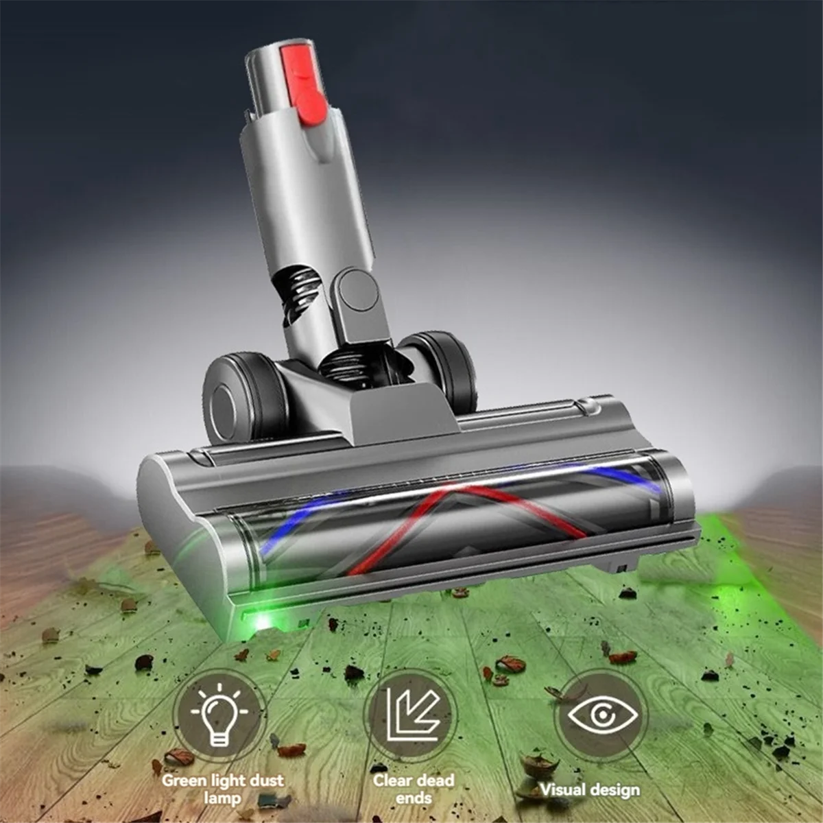 Vacuum Attachment for V10 Slim V12 Slim Floor Soft Roller Brush with LED Dust Lights for Hardwood