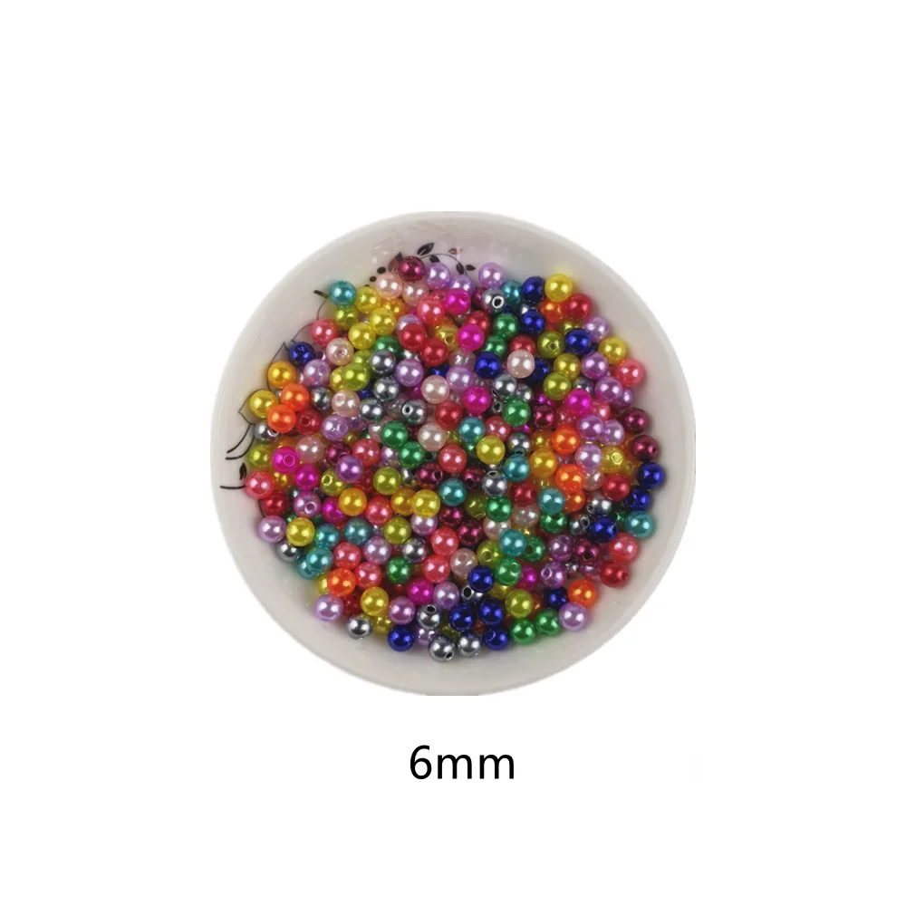 DIY Mixed color double hole imitation pearl handmade material 6-12mm skirt shirt clothing accessories decorative loose beads