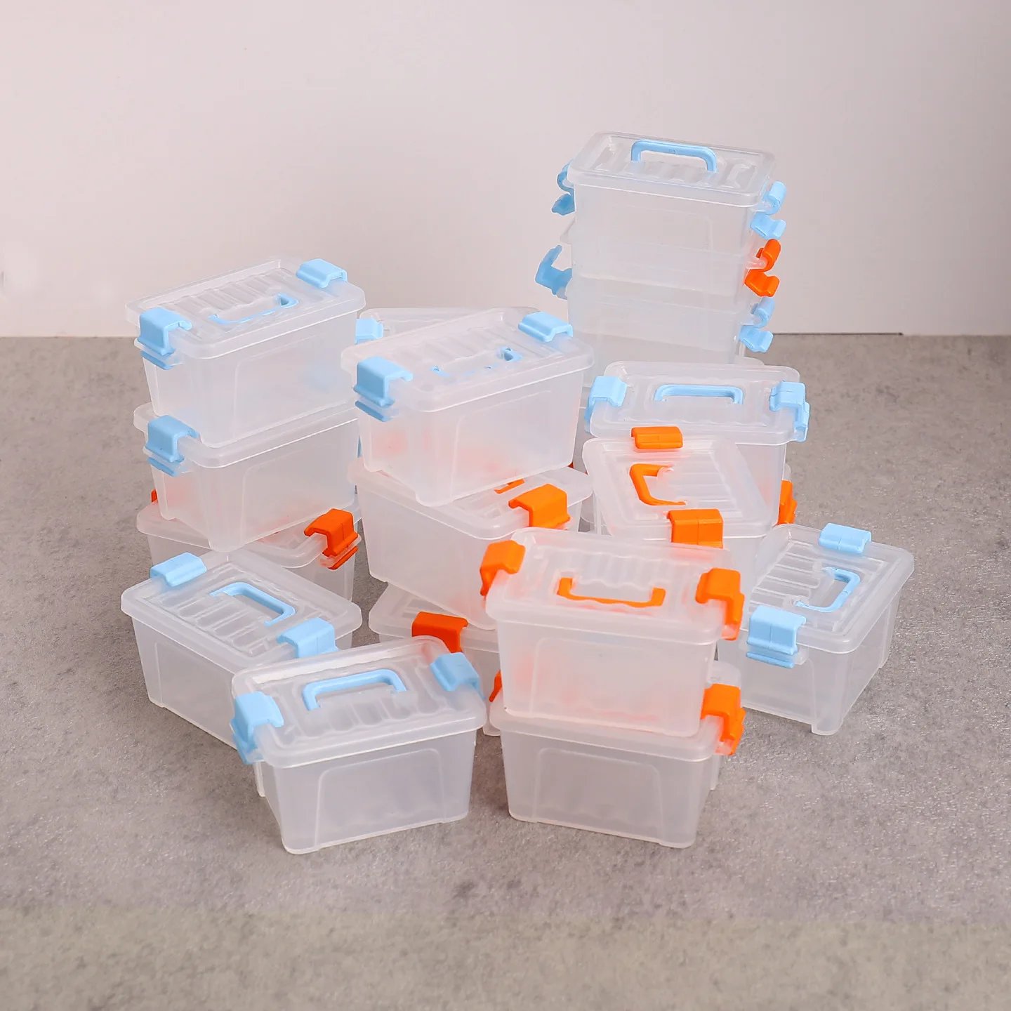 5pcs Mini Storage Box Plastic Case Transparent Organizer Dollhouse Cabinet Storage Tools Box Miniature Decoration Home Decor