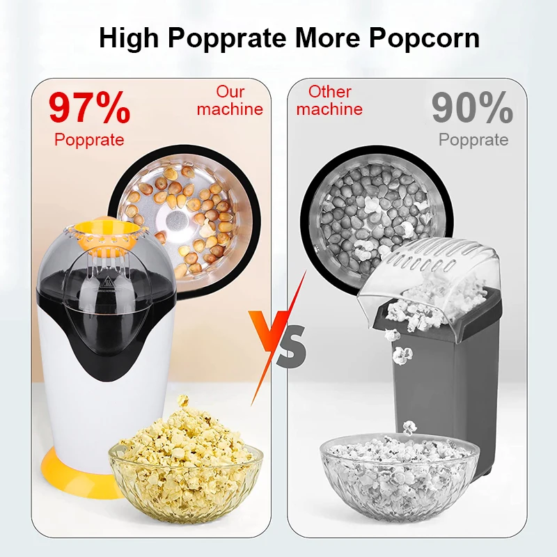 Electric Popcorn Machine Household Mini EU Electric  Automatic Popcorn Maker with A Swirl The Non-stick Liner DIY Corn Popper