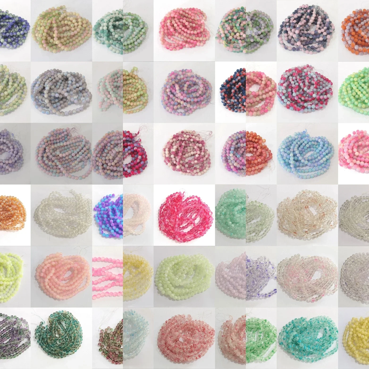 240pcs 10mm  Glass Beads Imitating Ceramics for DIY Bracelet Bangle Making 65 Sorts of Colors Could To Choose