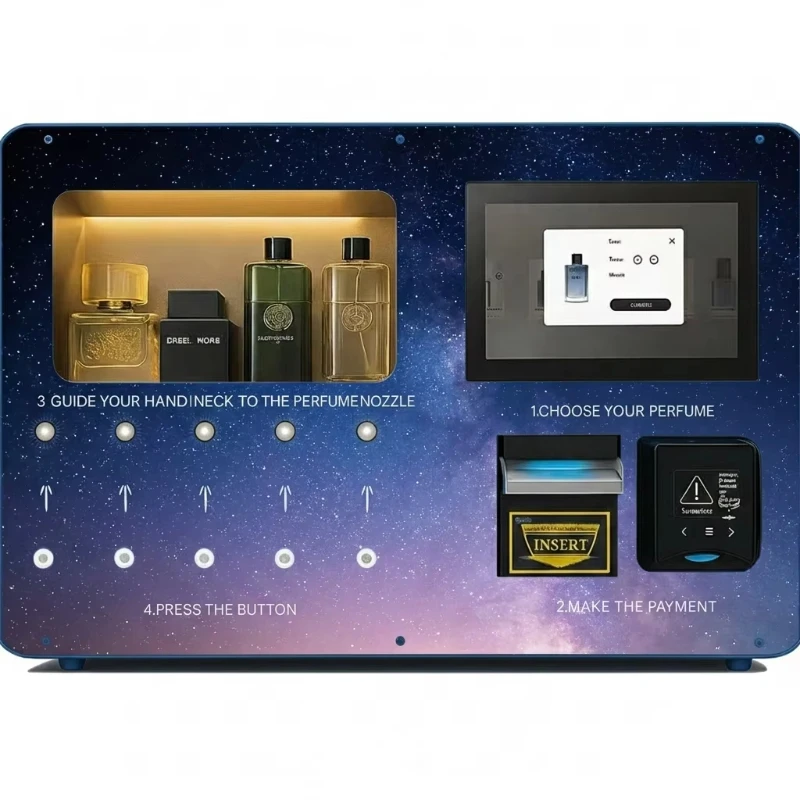 Perfume Vending Machine Luxury Wall Mounted Automated Scent Dispenser Cashless for Spa Wholesaled