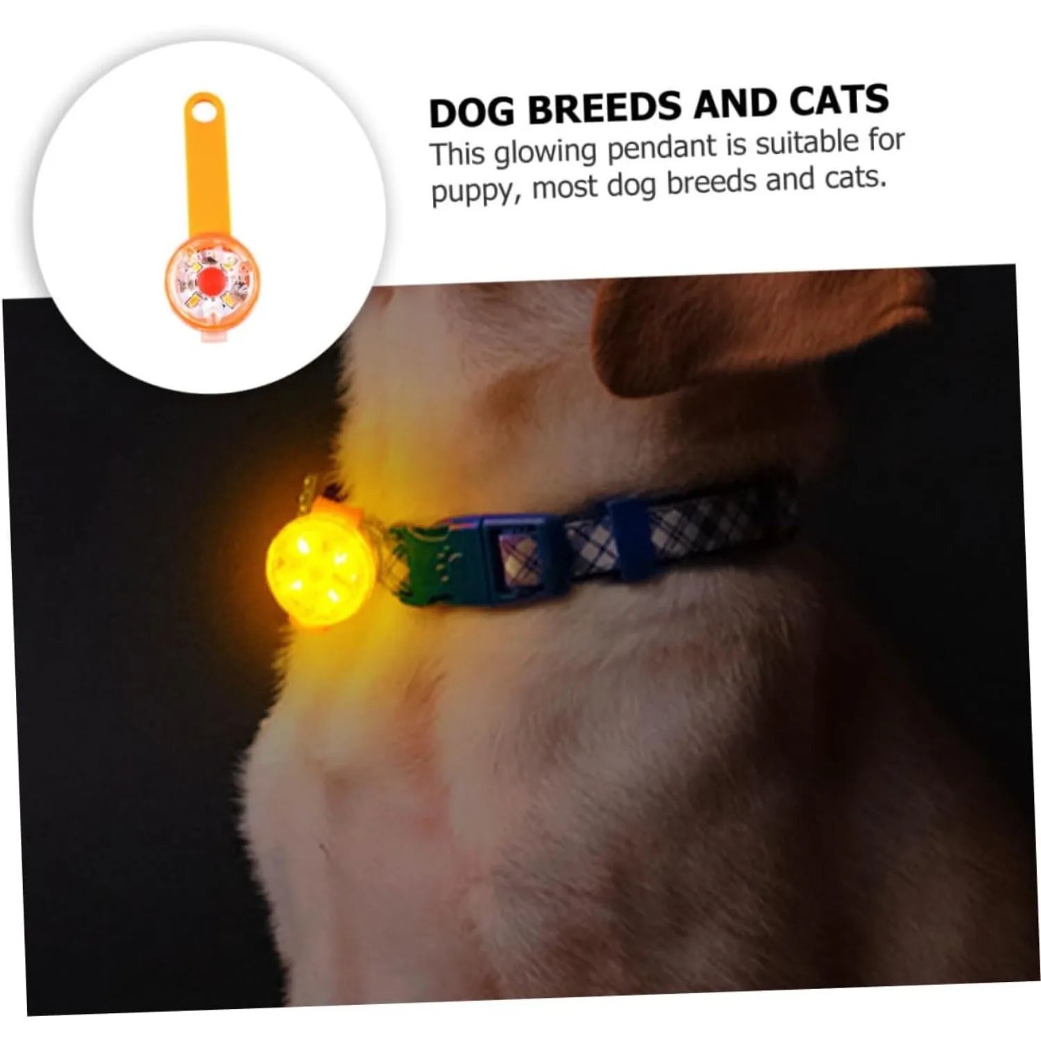 Pet Glow Pendant Neck Hanging Adorn Warning Pet Walking Neck Ring Pet Positioning Dog Glowing Pendant