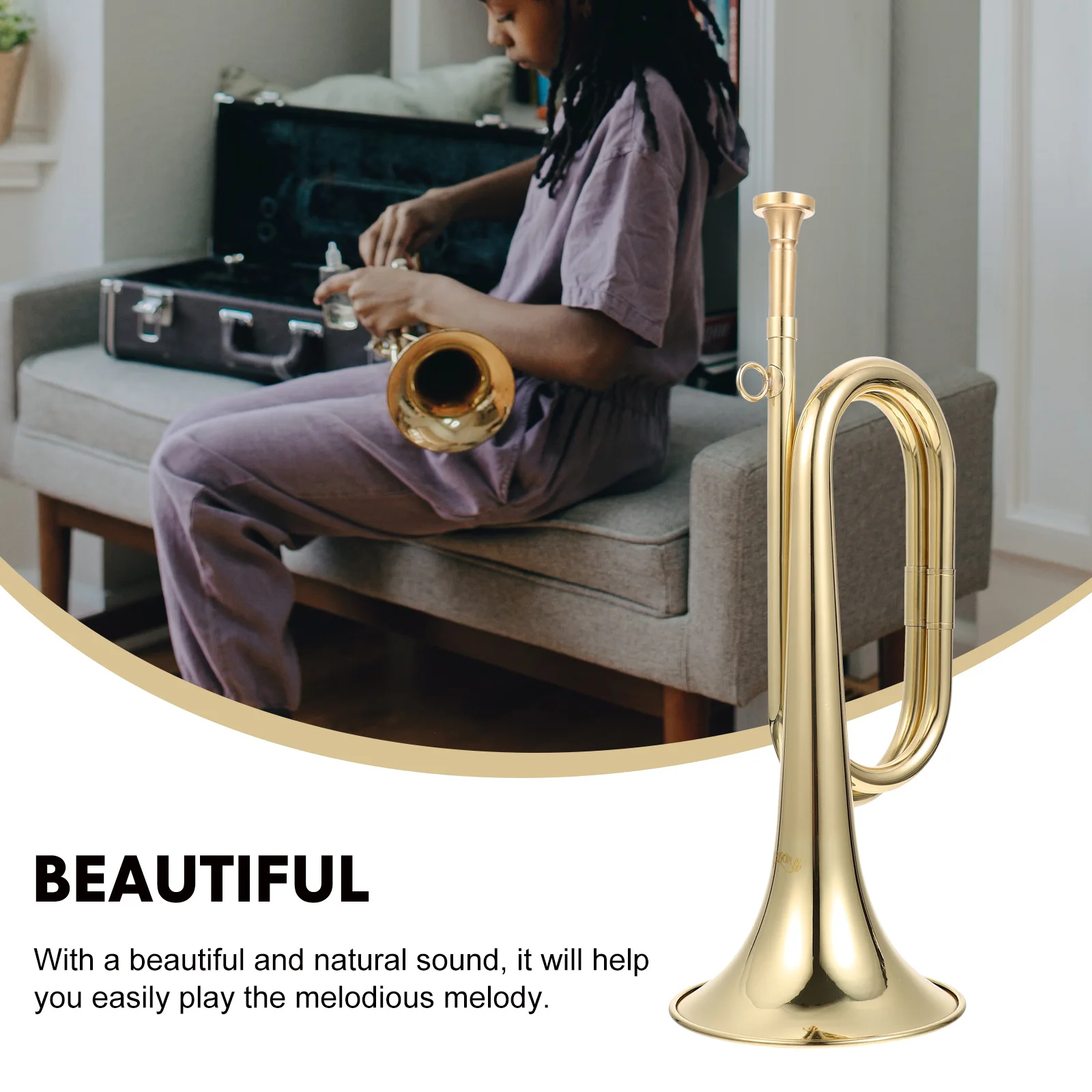 

Golden Brass Bugle Military Trumpet Trumpet Beginner Bugle School Band Trumpet For Orchestra Performance