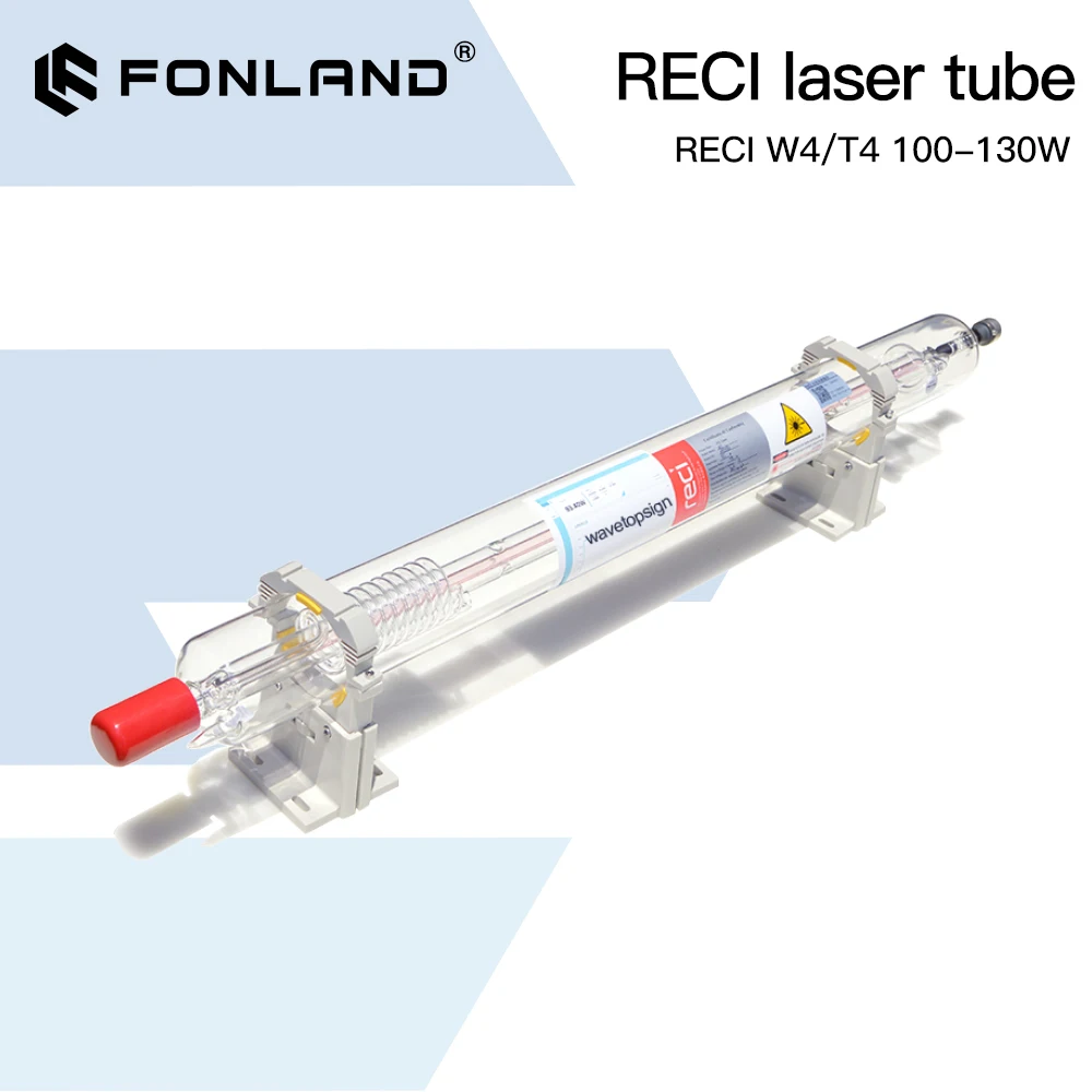 FONLAND Reci W4/T4 100W-130W CO2 Laser Tube Dia.80mm/65mm For CO2 Laser Engraving Cutting Machine Wooden Case Box Packing