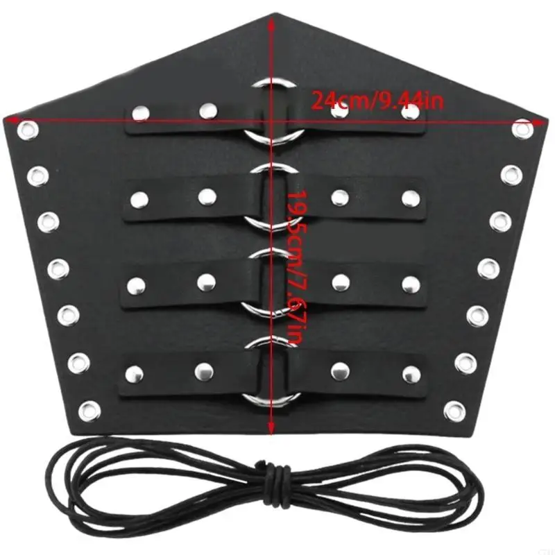 C71F Mannen Zwarte Bracer Cosplay Bracer Polsband voor feesten