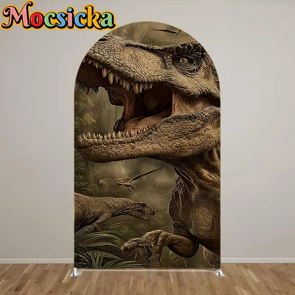 

Mocsicka Dinosaur World Theme Arch Backdrop Cover Jungle Forest Decoration Kids Birthday Party Baby Shower Photo Arch Background