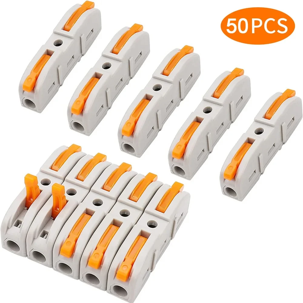 Compact Wire Connectors Splicing Connectors 1 to 1 Quick Terminal Block Lever Nut Splicing Wire Connectors for Circuit Inline