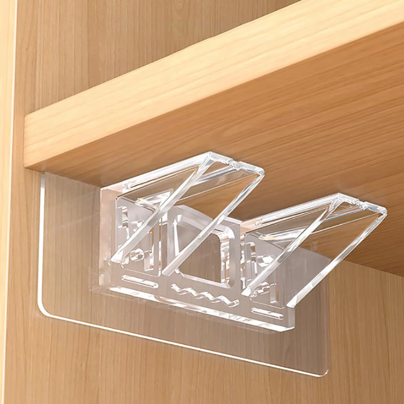 1pcs Acrylic Shelf Support Self Adhesive Cabinet Shelf Stand Wall Hanger Bracket Holder For Kitchen Bedroom