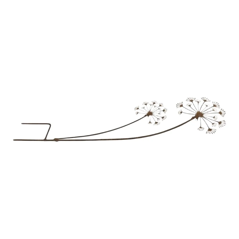 Garden Decoration Stake Metal for dandelion Design Rust Color Weather Resistant Outdoor Yard Accent 30cm 35cm Size