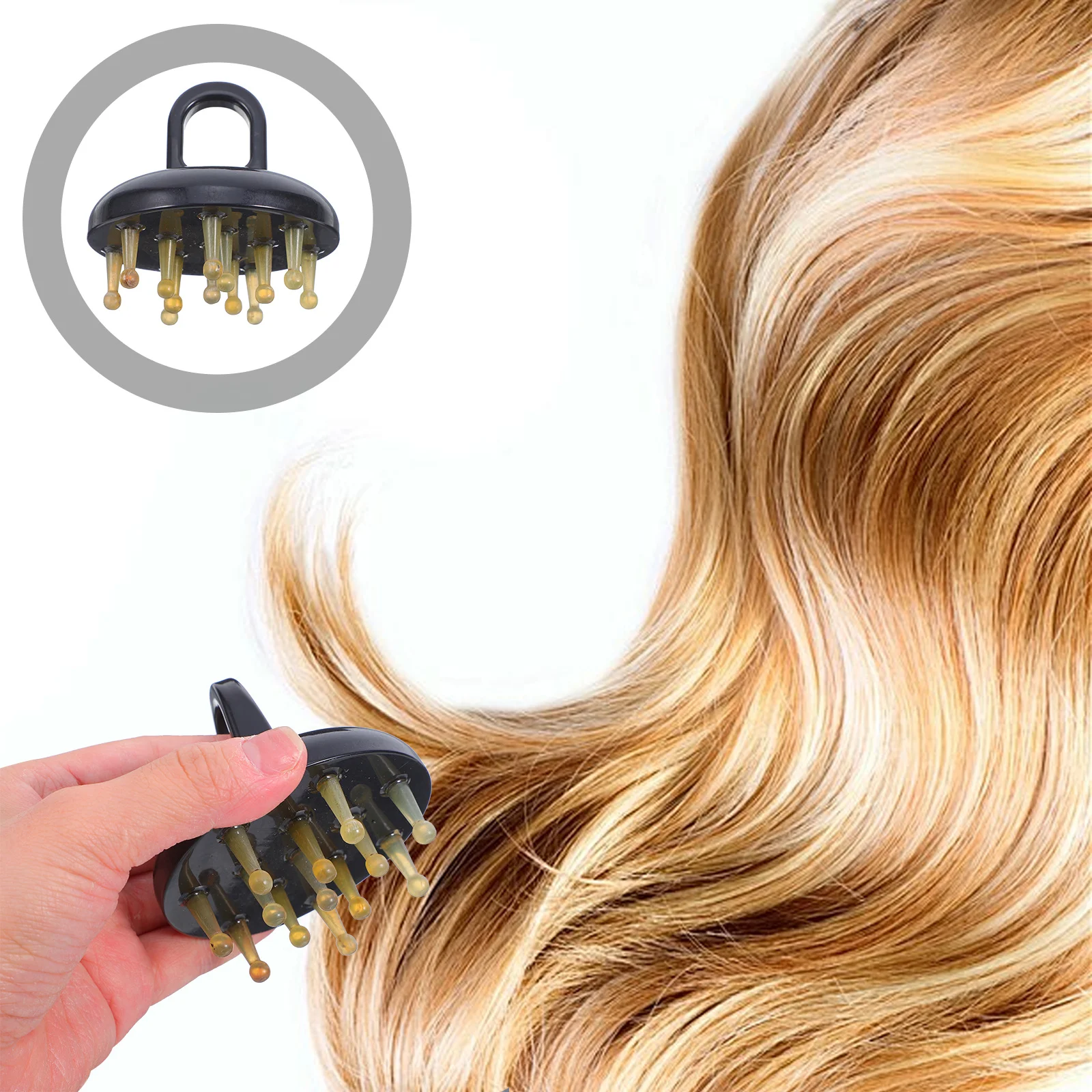 

Расческа для массажа кожи головы с широкими зубьями, эргономичная ручка для массажа кожи головы, удаления перхоти, портативный легкий уход за волосами