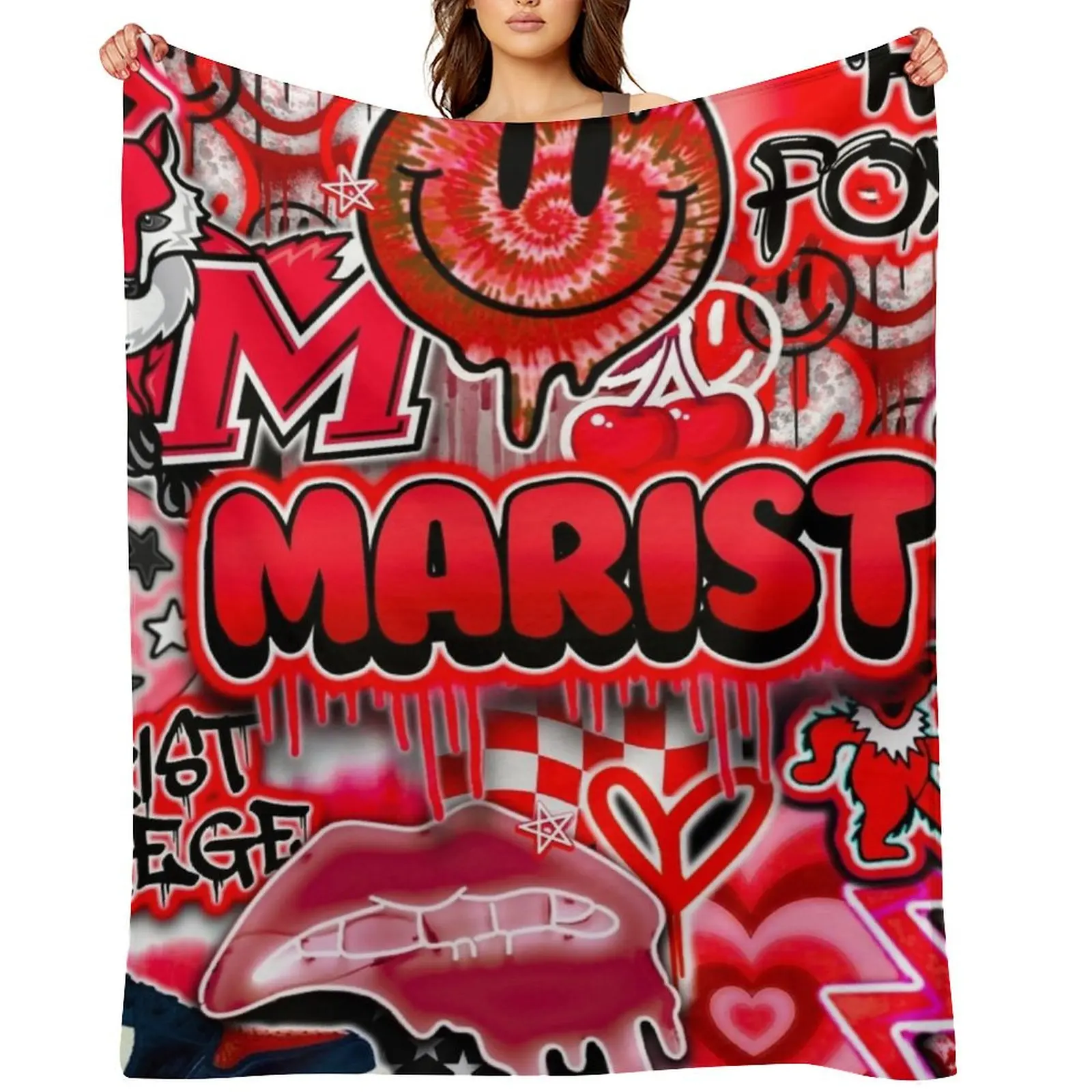 M @ R I $ T 2 . 0 Throw Blanket Beautifuls Plaid on the sofa Furrys christmas gifts Blankets