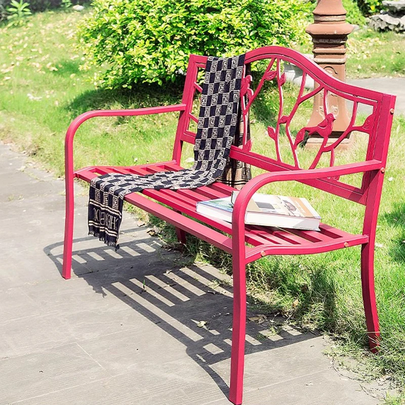 Bench Outdoor Garden Chairs Metal Park Cushions Design Garden Chairs Outdoor Waterproof Mueble Para Jardin Balcony Furniture