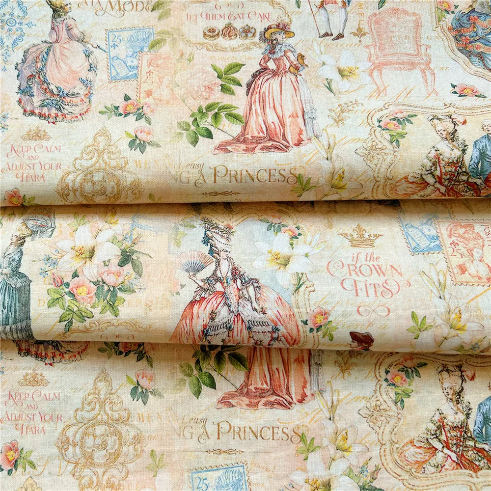 45x145 cm Vintage Aristocratico signora 100% Tessuto di Cotone Vintage Materiale Floreale Patchwork Cucito Trapunta Ricamo Panno FAI DA TE