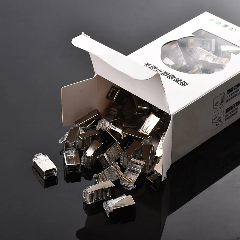 10pcs Cat6 RJ45 RJ50 RJ11 Connector 8P8C Modular Ethernet Cable Head Plug Gold-plated Cat 6 Crimp Network RJ 45 Connector Cat6