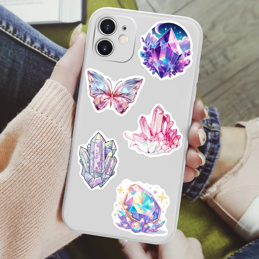 Aesthetic Crystal Sticker Cool Art DIY Toys Gift Waterproof Decal for Scrapbook Junk Journals Laptop  Luggage Bottles Decorative