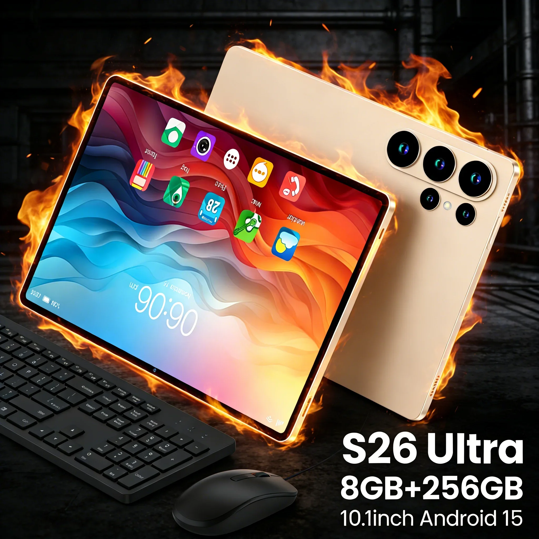 

HD Camera Android 15 Tablet 8GB+256GB, 4000mAh Battery, Perfect for Movies & Gaming Entertainment