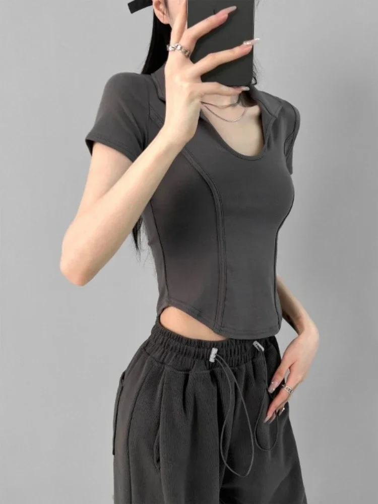 Female Tee Slim 100℅ Cotton T-shirts Plain New Youthful Clothes Women's Polo Shirts Youth on Offer Summer 2024 Aesthetic Basic