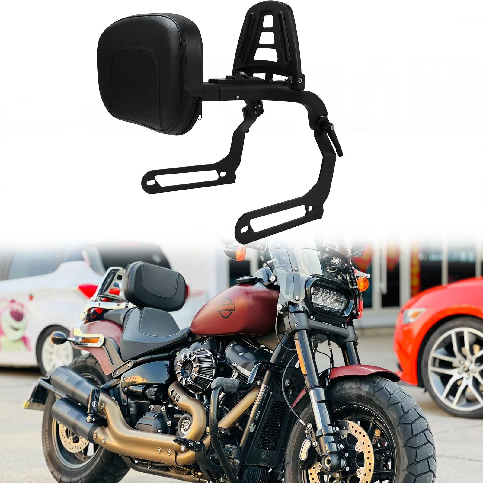 Accessories Multi Purpose Adjustable Motorcycle Rear Backrest Passenger Sissy Bar For Harley FXFBS Softail Fat Bob 114 2018-2025