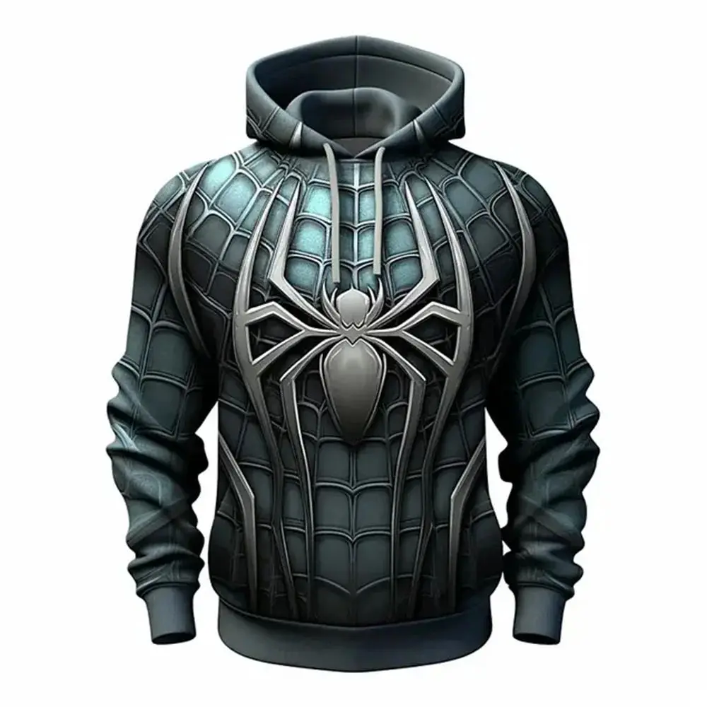 Nowa męska bluza z kapturem Spider-Man Marvel odzież męska 3D nadruk kreskówkowy sweter jesienna męska bluza z kapturem moda ponadgabarytowa odzież